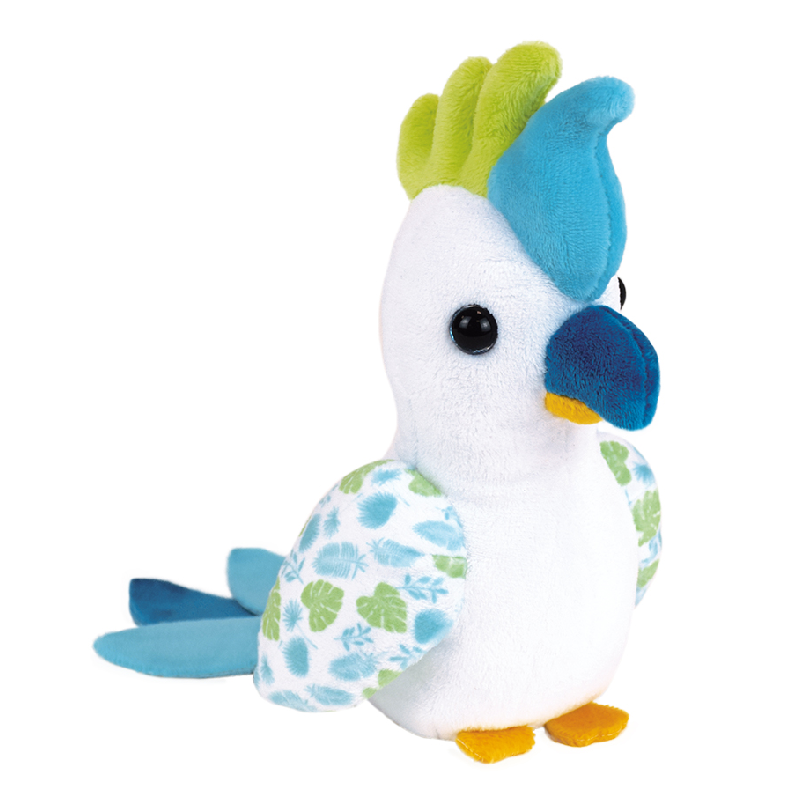  - tropibirds - peluche musicale perroquet cacatoès 15 cm 